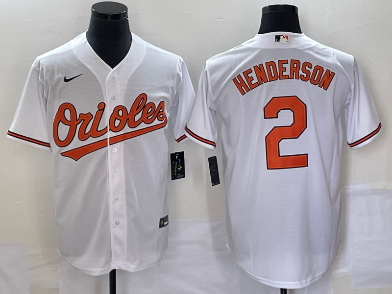 Men's Baltimore Orioles Gunnar Henderson #2 White Home Jersey